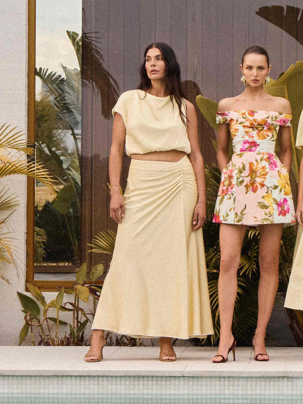 SHEIKE Milani Midi Skirt Lemon 1007026 Campaign Image