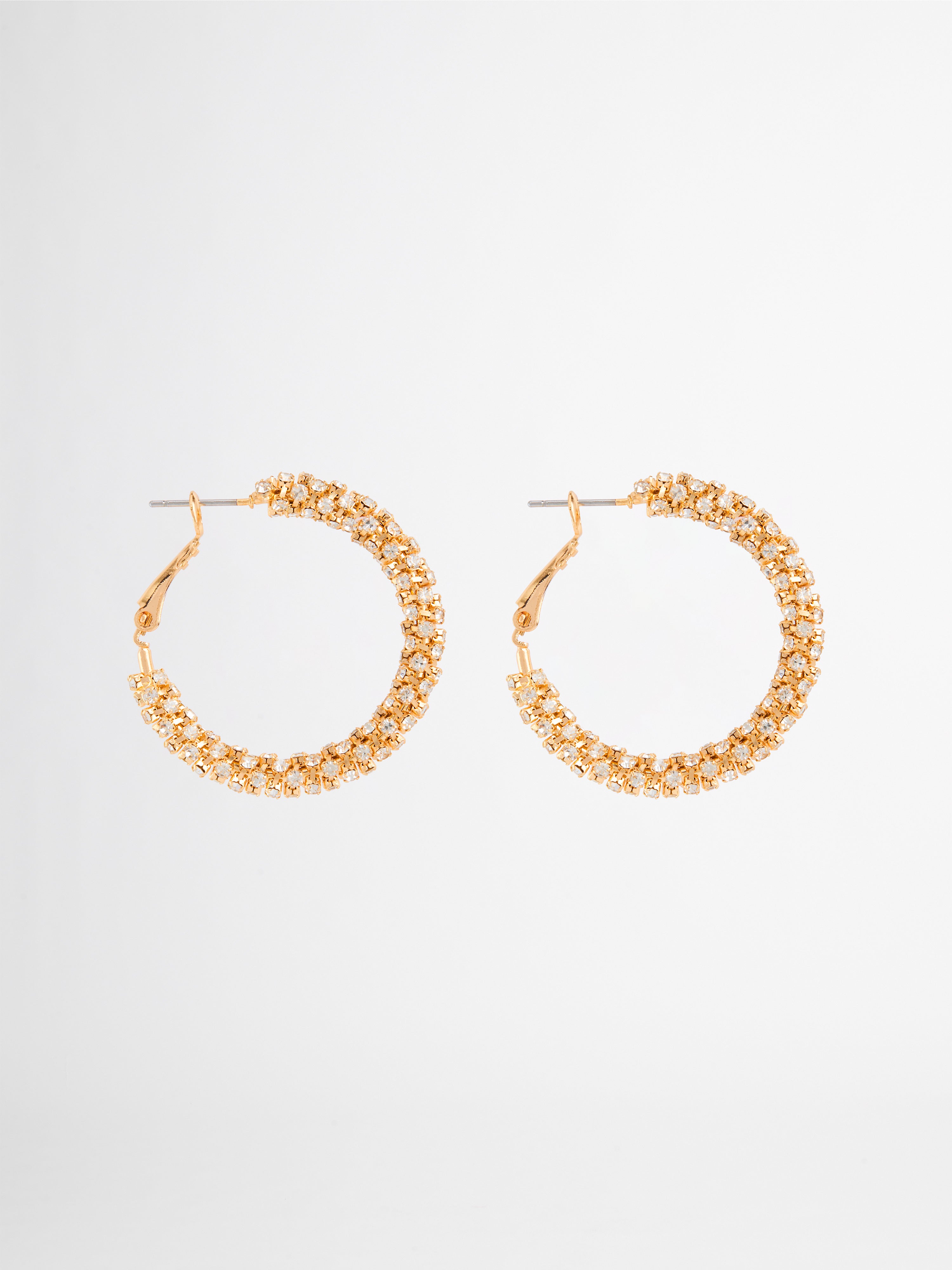 Gold sparkle shop hoop earrings