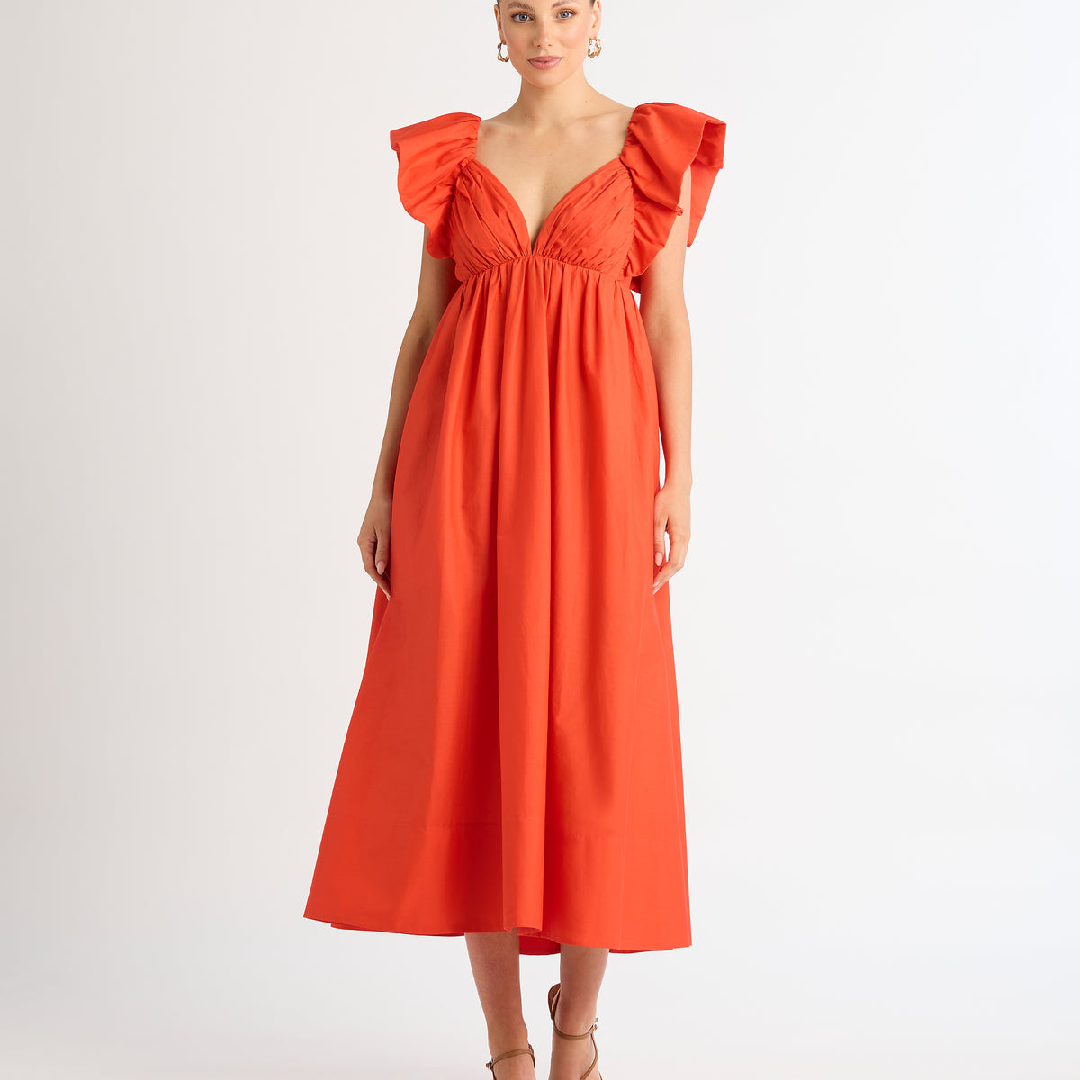 Bermuda Maxi Dress Red| Cotton Maxi Dress | SHEIKE