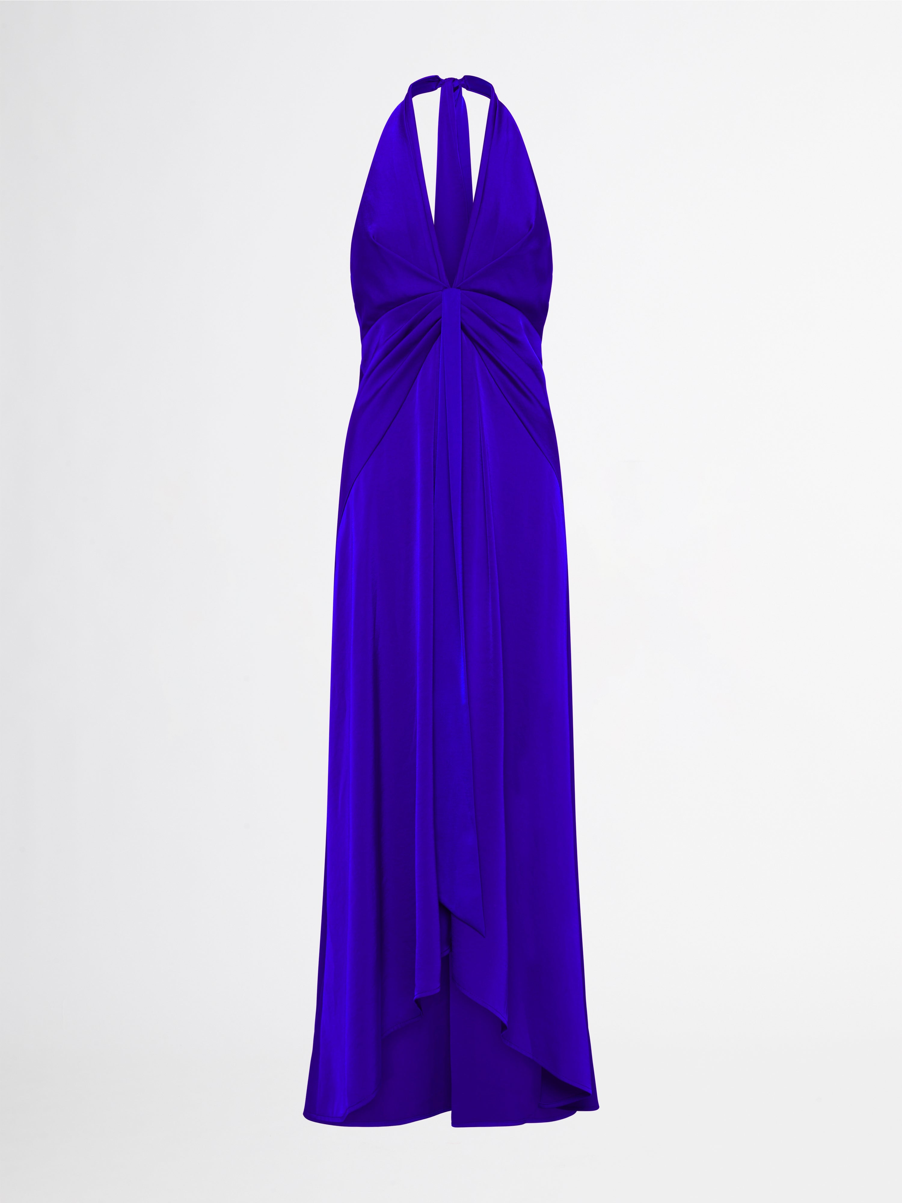 Ava Midi Dress Cobalt Satin Evening Dress SHEIKE