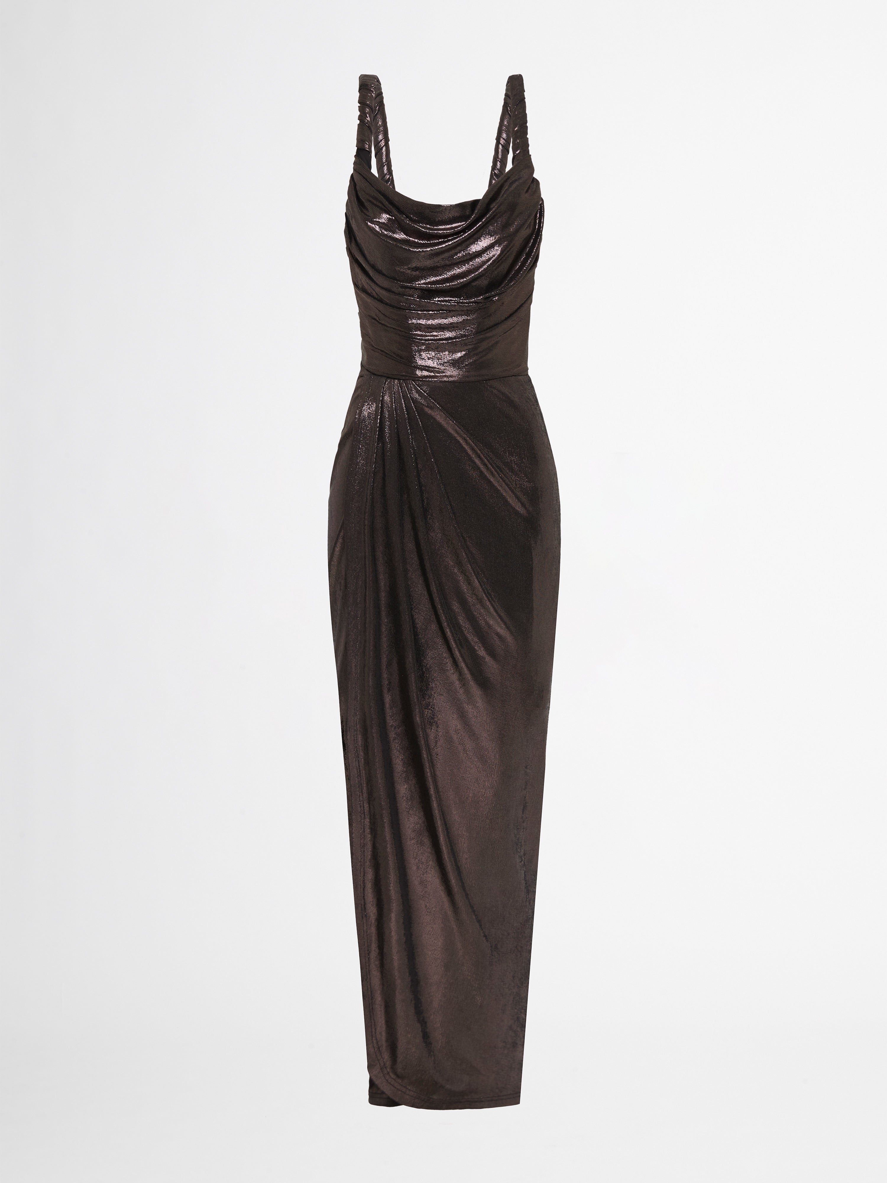 Celine Midi Dress Bronze Evening Dress SHEIKE