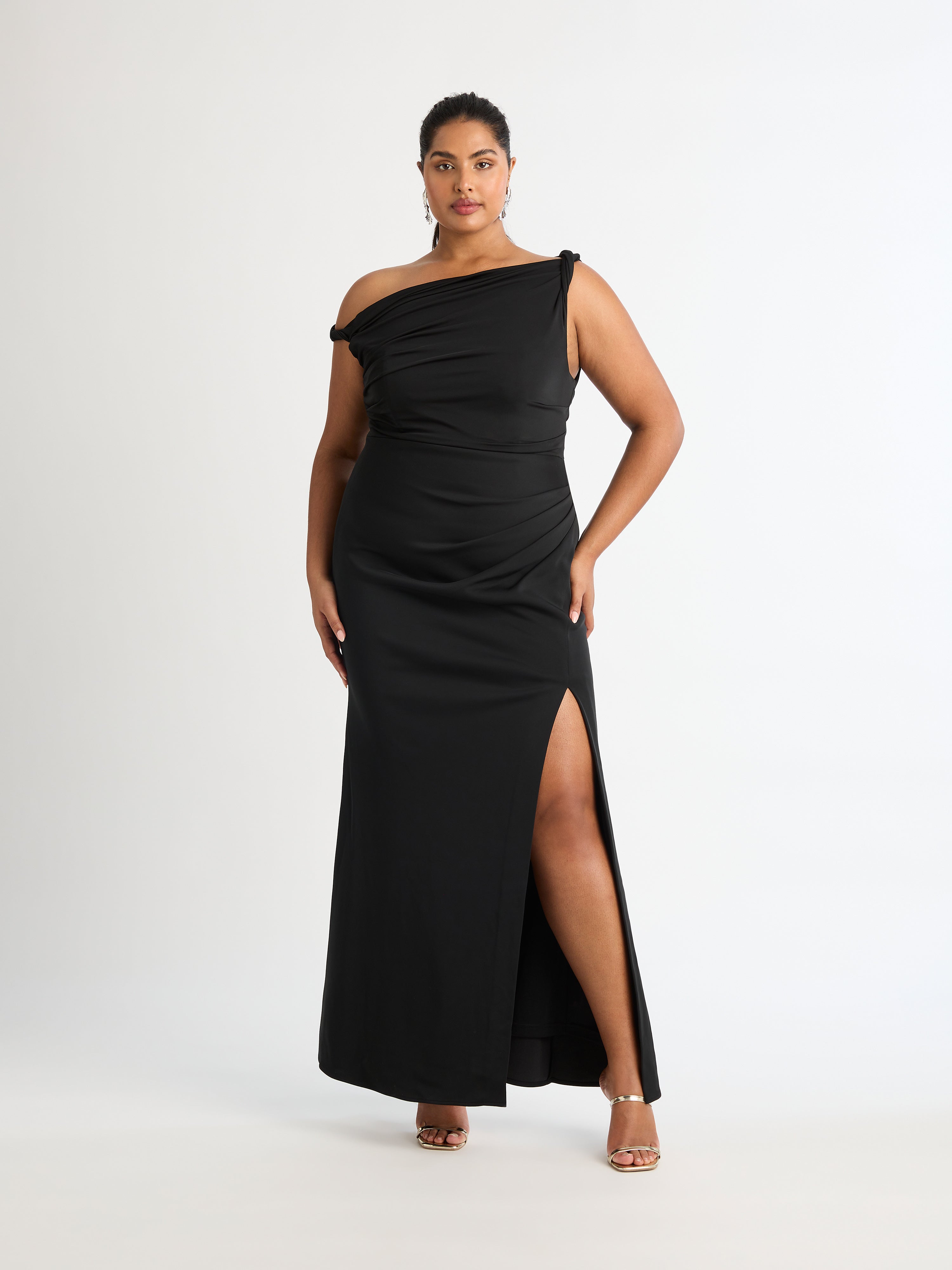 Black stretch best sale maxi dress