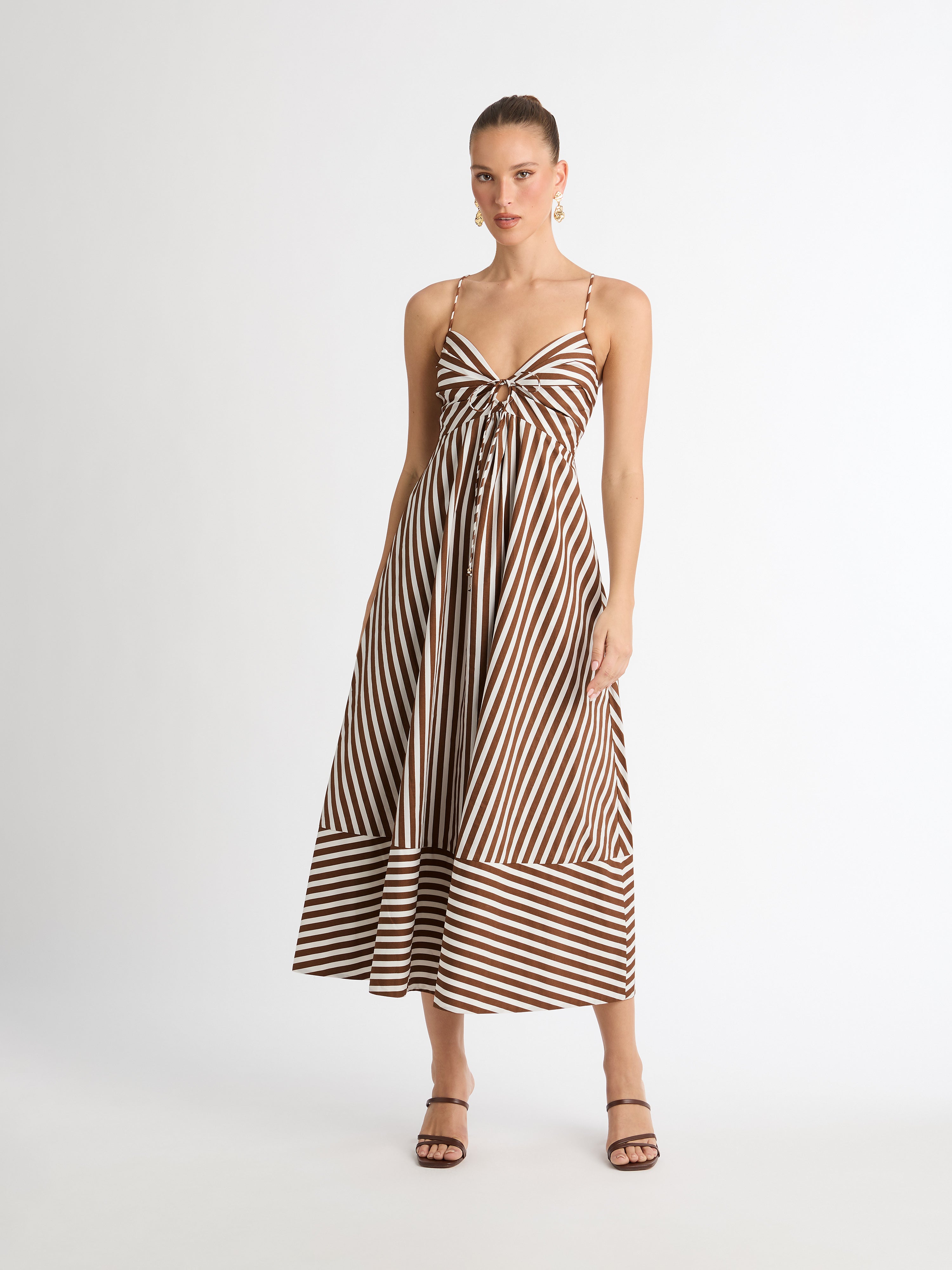 Claudia Midi Dress Stripe Multiway Straps SHEIKE
