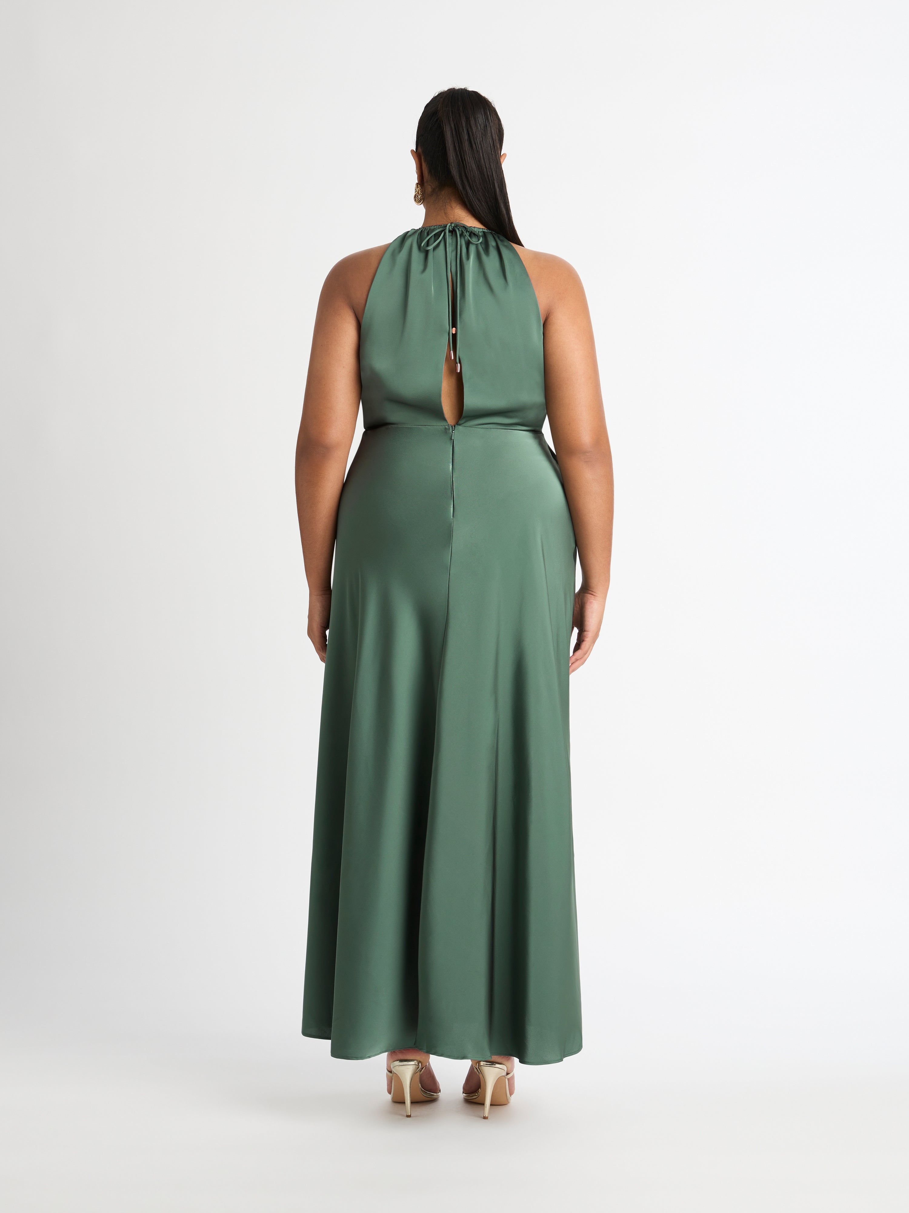 PALOMA DRESS Paloma Dress Sage Satin Evening Dress SHEIKE