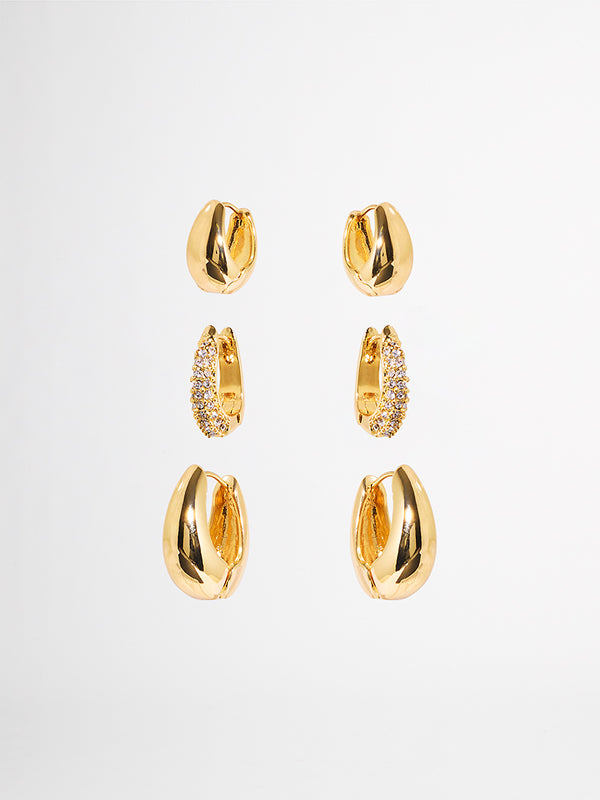 SERAPHINA EARRING STACK OF 3 GOLD GHOST IMAGE