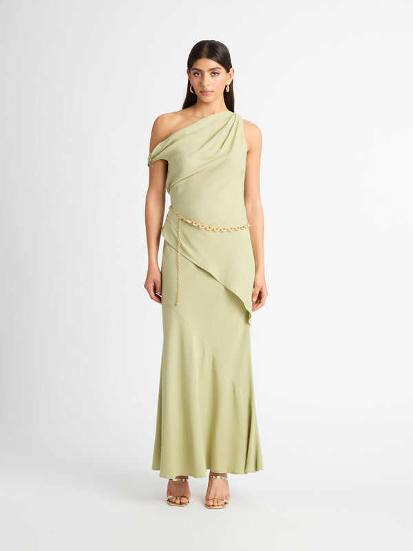 SHEIKE Bella Maxi Skirt Sage 1007075 Front Image Styled