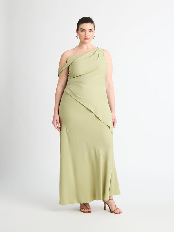 Size16 SHEIKE Bella Maxi Skirt Sage 1007075 Front Image