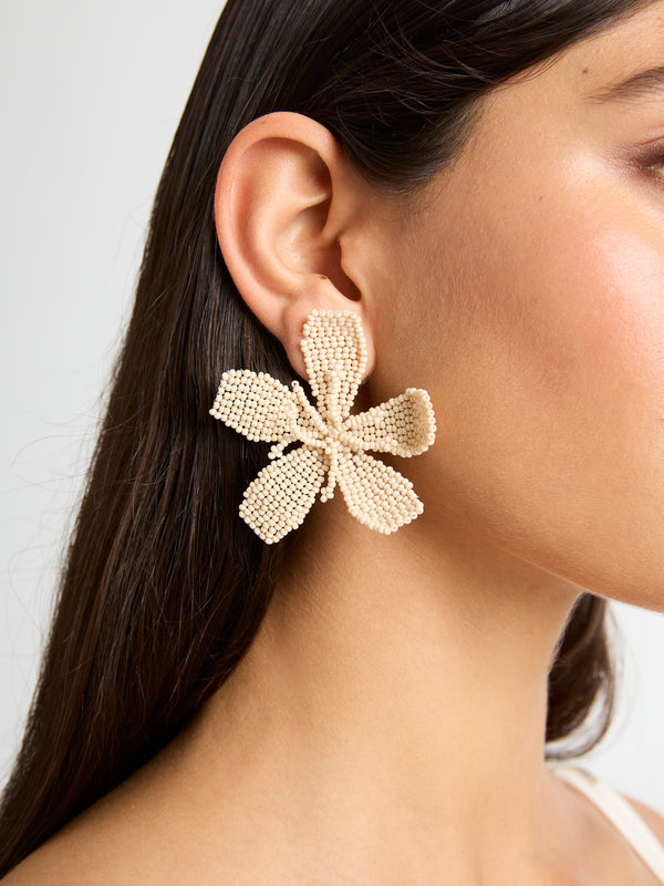 SHEIKE Camelia Earrings Natural 1007182 Model Image