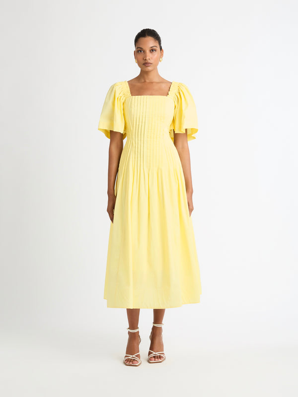 Size8 SHEIKE Colette Midi Dress Yellow 1006997 Front Image