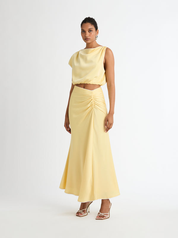 SHEIKE Milani Midi Skirt Lemon 1007026 Front Image