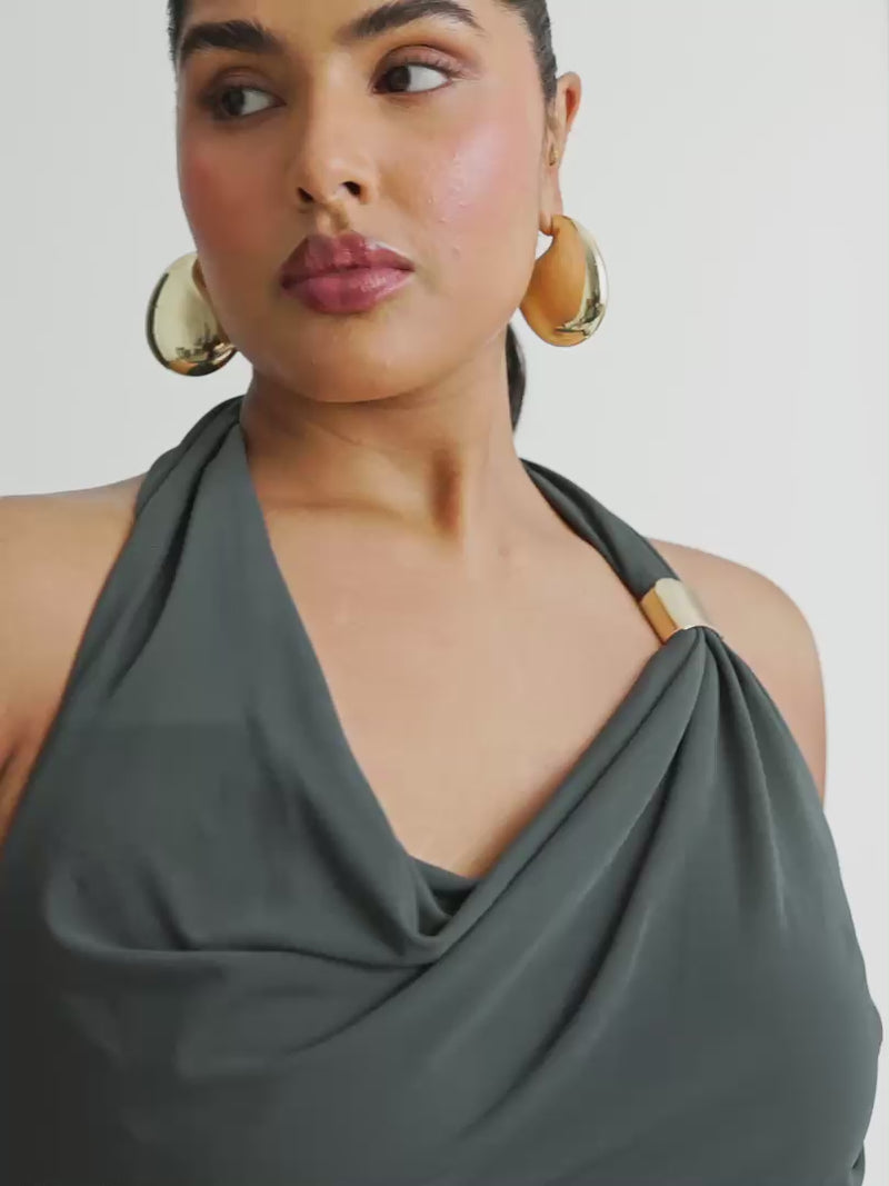 NICOLA JERSEY GOWN IN ANTHRACITE VIDEO